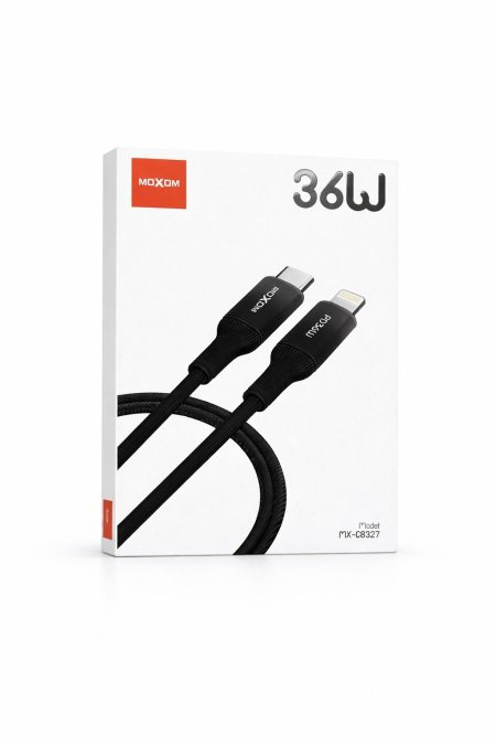 كيبل شحن سريع MOXOM 36W – Type-C إلى Lightning (طول 1 متر)